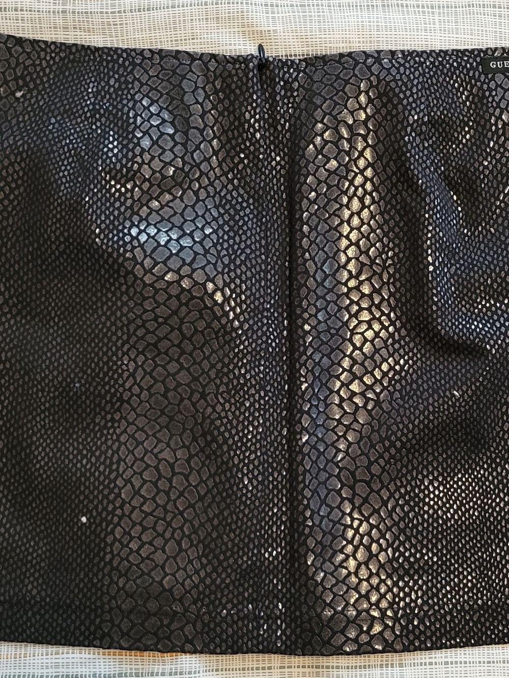 Guess purple faux-snakeskin mini skirt